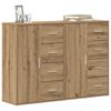 vidaXL Credenza con cassetto 2 pcs Rovere artigianale 60 x 31 x 84 cm
