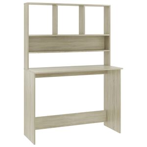 vidaXL Scrivania e Ripiani Rovere Sonoma 110x45x157 Legno Multistrato