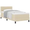 vidaXL Letto a molle con testiera Crema 80 x 200 cm Tessuto
