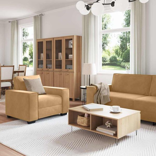 vidaXL Set di Divani 3 pz con Cuscini Marrone in Velluto