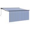 vidaXL Tenda retrattile Blu e Bianco 300 x 250 cm