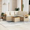 vidaXL Set Divano da Giardino 6 pz con Cuscini Beige in Polyrattan
