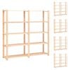 vidaXL Scaffali a 5 Livelli 5 pz 170x38x170 cm Massello Pino 500kg