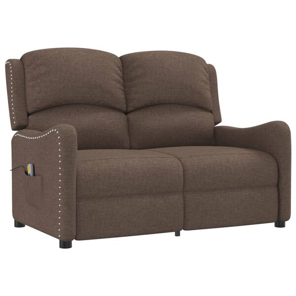 vidaXL Poltrona Massaggiante Reclinabile 2 Posti Tortora in Tessuto