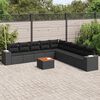 vidaXL Set Divani da Giardino 10pz con Cuscini in Polyrattan Nero