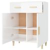 vidaXL Credenza 69,5x34x89 cm in Legno Multistrato Bianco Lucido