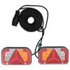 vidaXL Luci Rimorchio 2 pz Rosso 24x5x14,5 cm 12V Lampadina LED