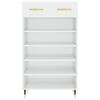 vidaXL Scarpiera Bianco Lucido 60x35x105 cm in Legno Multistrato