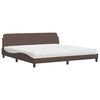 vidaXL Letto con Materasso Dover Marrone 200x200cm in Similpelle