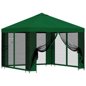 vidaXL Gazebo da giardino con pareti laterali 3 x 3 m Verde