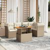 vidaXL Set Divano da Giardino 5 pz con Cuscini Beige in Polyrattan