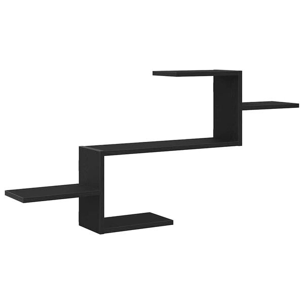 vidaXL Scaffale a Parete Rovere Nero 104x15x49 cm in Truciolato