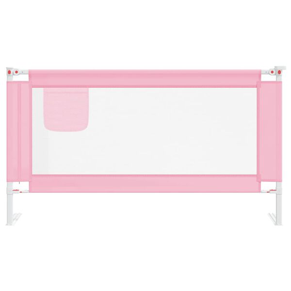 vidaXL Sponda Letto di Sicurezza per Bambini Rosa 150x25 cm Tessuto
