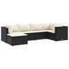 vidaXL Set Mobili da Giardino 6 pz con Cuscini in Polyrattan Nero