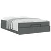 vidaXL Struttura letto con materasso 2 pcs Grigio Sfumato Tessuto