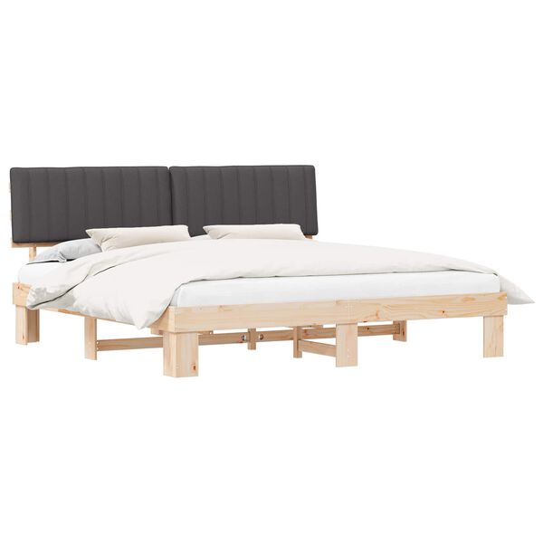vidaXL Letto con Testiera Rivestita Grigio scuro 200 x 200 cm