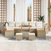 vidaXL Set Divano da Giardino 10 pcs Beige polyrattan