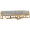 vidaXL Set di divani da esterno 7 pz Bianco e Grigio Chiaro