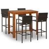 vidaXL Set Bar da Giardino 5 pz Marrone