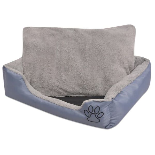 vidaXL Cuccia per Cani con Cuscino Imbottito Taglia XXL Grigio