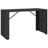vidaXL Tavolo da Bar con Piano in Vetro Nero 185x80x110 cm Polyrattan
