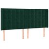 vidaXL Testiera ad Orecchio Verde Scuro 163x16x118/128 cm in Velluto