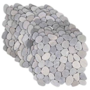 vidaXL Pavimenti in ciottoli Grigio 30 x 30 cm Ciottolo Fluviale