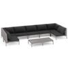 vidaXL Divani da Giardino 8 pz con Cuscini in Polyrattan Grigio Scuro