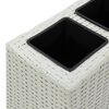 vidaXL Letto Rialzato con 4 Vasi 80x22x79 cm in Polyrattan Bianco