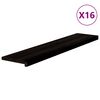 vidaXL Gradini 16 pz Marrone-nero 120x30x2 cm Legno Massello Rovere