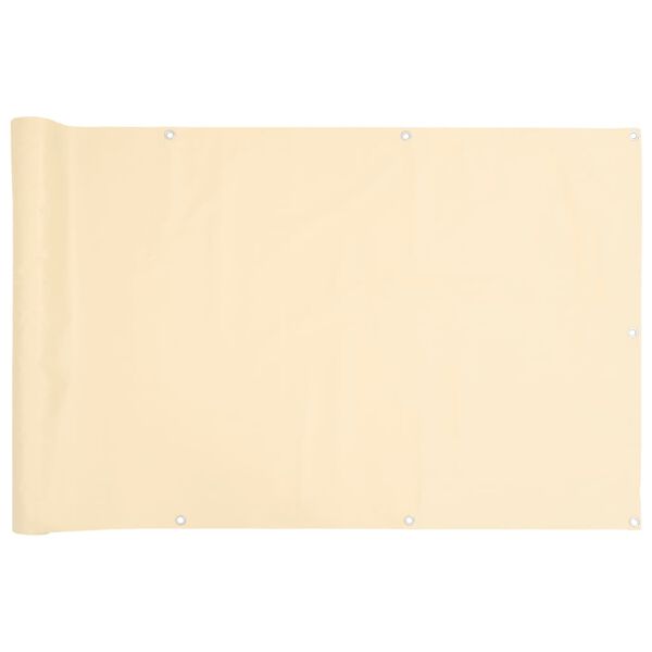 vidaXL Paravento da Balcone Crema 300x90 cm in PVC