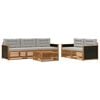 vidaXL Set di divani da esterno 6 pcs Naturale e Grigio Chiaro