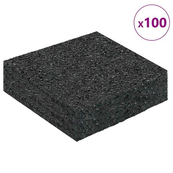 vidaXL Pad per patio in granuli di gomma Nero 9 x 9 x 2 cm Gomma