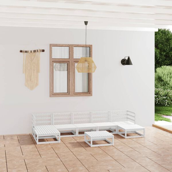 vidaXL Set Divani da Giardino 8 pz in Legno Massello di Pino