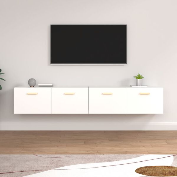 vidaXL Mobili Parete 2pz Bianco 100x36,5x35 cm in Legno Multistrato