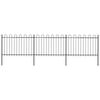 vidaXL Recinzione da Giardino con Parte Superiore ad Anello in Acciaio 537x120 cm Nera