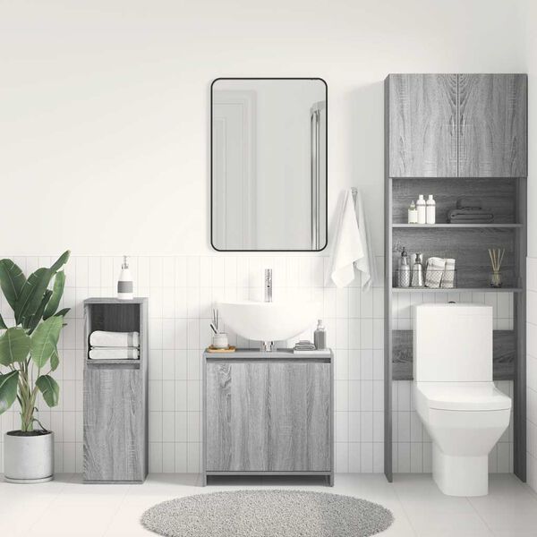 vidaXL Armadietto Bagno Grigio Sonoma 60x33x61 cm in Legno Multistrato