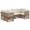 vidaXL Set Divano da Giardino 6 pz 6-Numero di posti Beige polyrattan