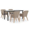 vidaXL Set da Pranzo da Giardino 5 pz con Cuscini Marrone