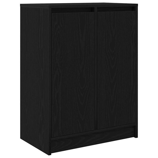 vidaXL Credenza Rovere Nero 57x34x76 cm in Legno Multistrato