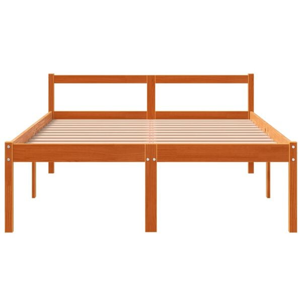 vidaXL Letto per Anziani Marrone Cera 135x190 cm Legno Massello Pino
