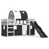 vidaXL Letto a Castello con Scivolo e Tende Bianco e Nero 80x200 cm