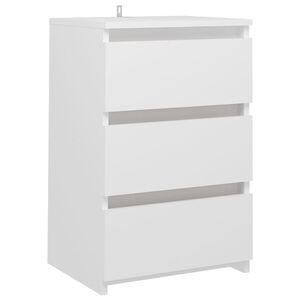 vidaXL Comodino Bianco 40x35x62,5 cm in Legno Multistrato