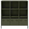 vidaXL Credenza Verde Oliva 101,5x39x103,5 cm in Acciaio