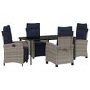 vidaXL Set da Pranzo per Giardino 5 pz Grigio polyrattan