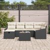 vidaXL Set di divani con cuscino Nero e Crema polyrattan