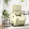 vidaXL Poltrona Alzapersona Reclinabile Crema in Vera Pelle