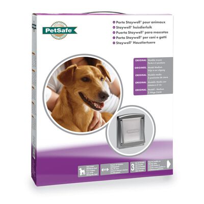 PetSafe Porta per Animali a 2 Direzioni 757 Media 26,7x22,8 cm Argento