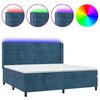 vidaXL Letto a Molle con Materasso e LED Blu Scuro 200x200 cm