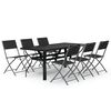 vidaXL Set da Pranzo da Giardino 7 pz Grigio e Nero